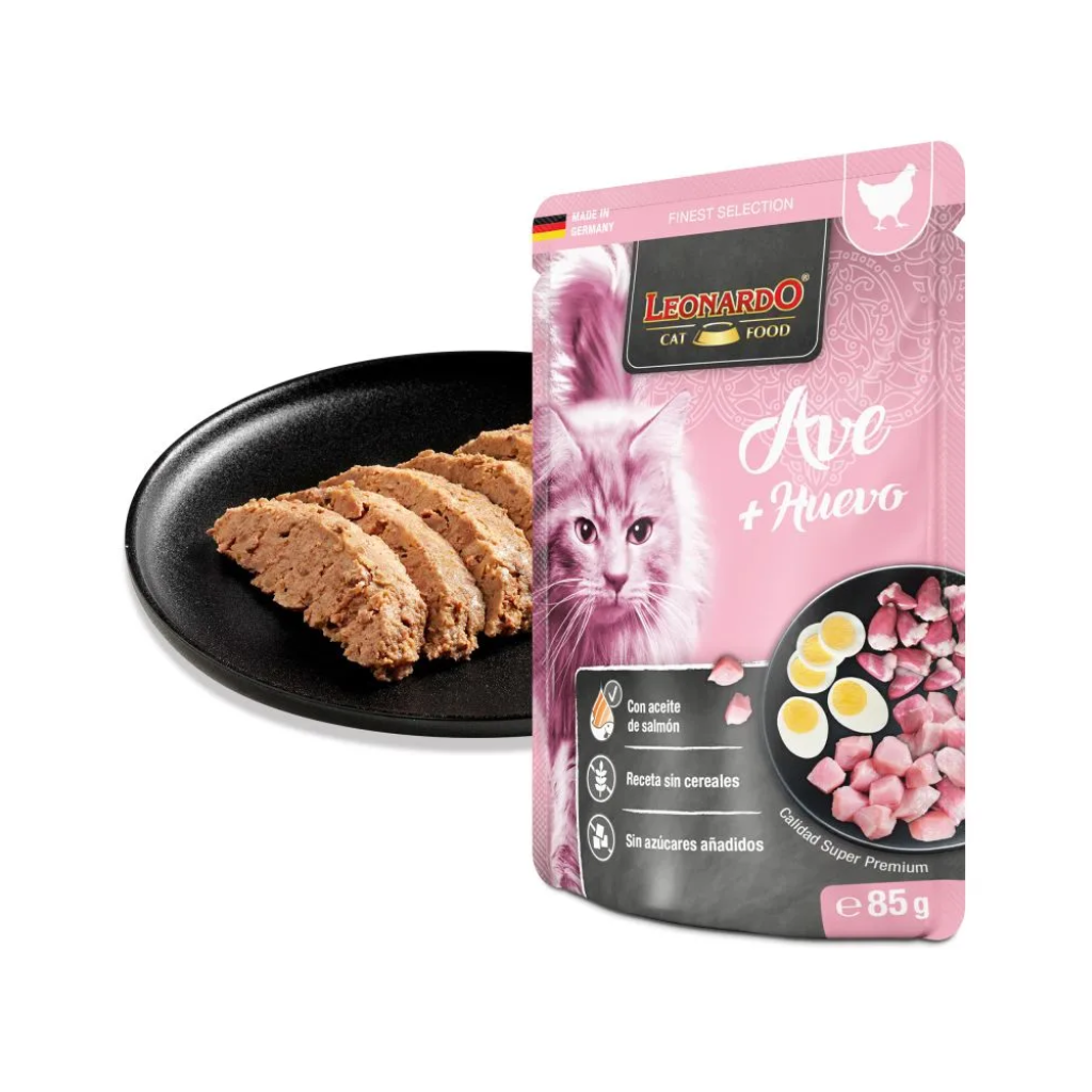 LEONARDO Finest Selection Wet Pollo y Huevo 85 g para gatos