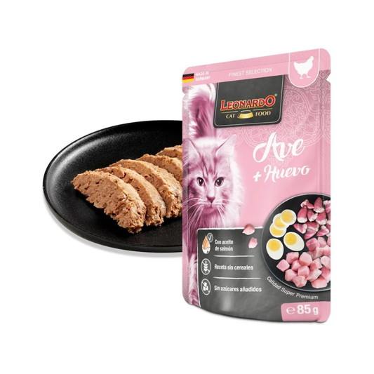 LEONARDO Finest Selection Wet Pollo y Huevo 85 g para gatos