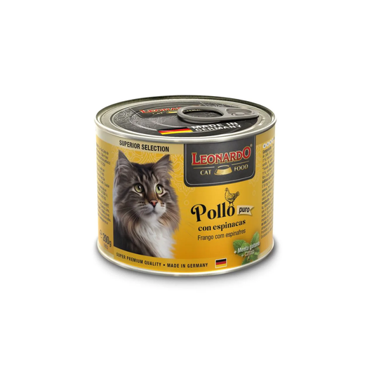 LEONARDO Superior Selection Pollo con Espinacas 200 g para gatos