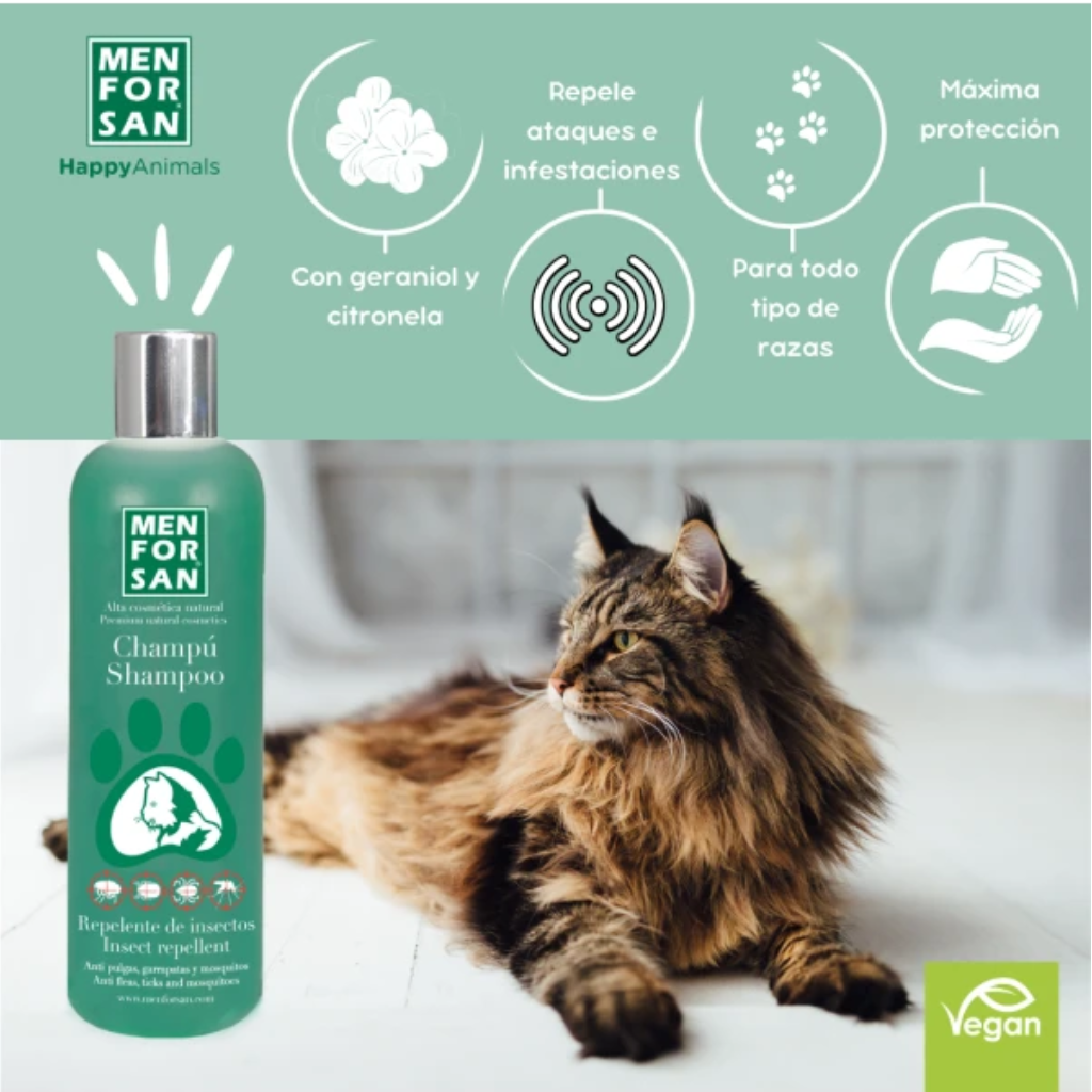MENFORSAN Champú Repelente Insectos 300ml para gatos