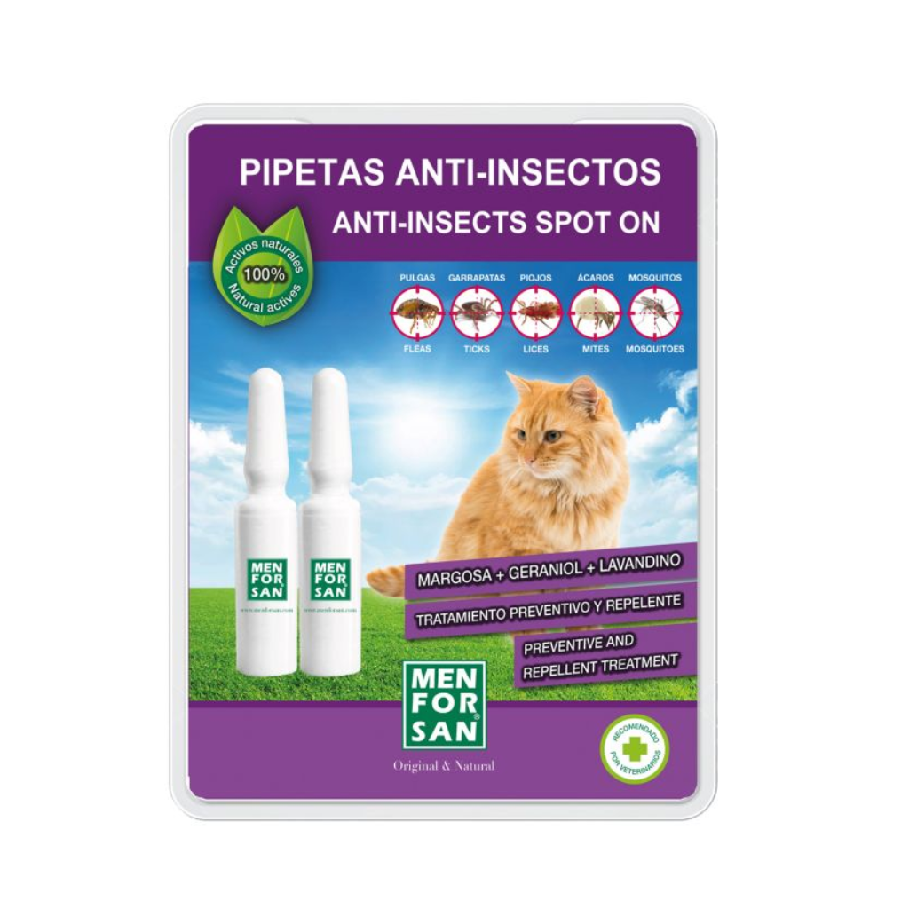MENFORSAN Pipeta con margosa, geraniol y lavandino para gatos