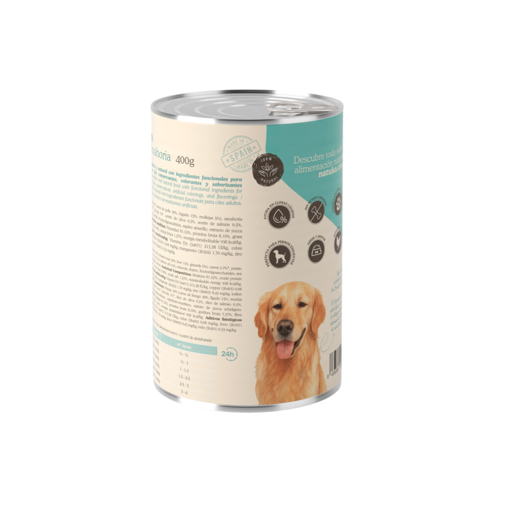 NATUKA Pollo con Zanahoria 400 g para perros