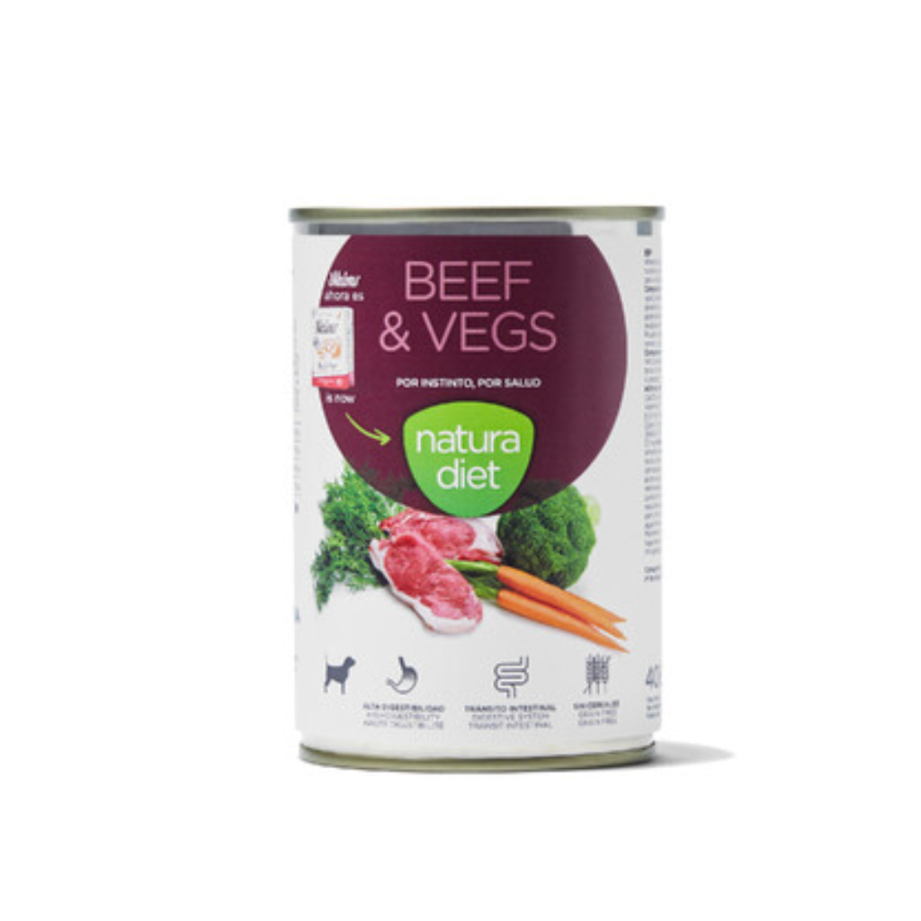 NATURA DIET Beef & Vegs 400 g para perros