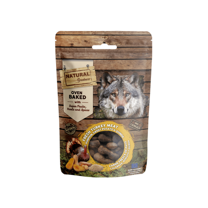 NATURAL GREATNESS Galletas Horneadas Pavo, Calabaza, Boniato y Quinoa (Digestivas) 100 g para perros