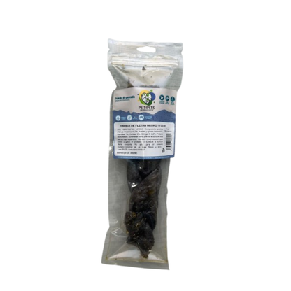 PEITIPETS Trenza de Fletán Negro 90 g 18-22 cm para perros