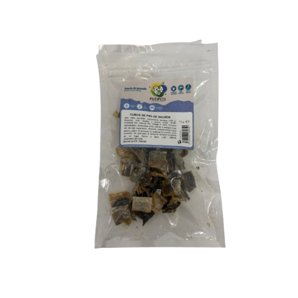 PEITIPETS Cubos Piel de Salmón 70 g para perros y gatos