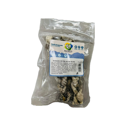 PEITIPETS Trenzas de Piel de Bacalao 70 g