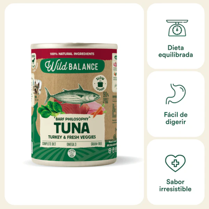 WILD BALANCE Lata de Atún y Pavo 400 g para perros