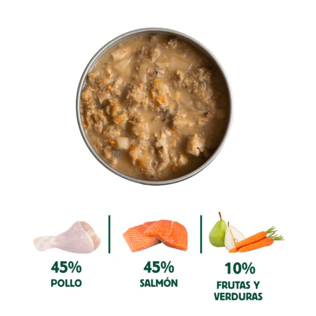 WILD BALANCE Cazuela Casera de Salmón, Pollo y Pera 280 g para perros