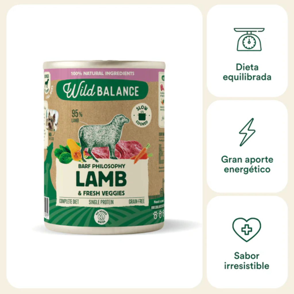 WILD BALANCE Lata de Cordero 400 g para perros