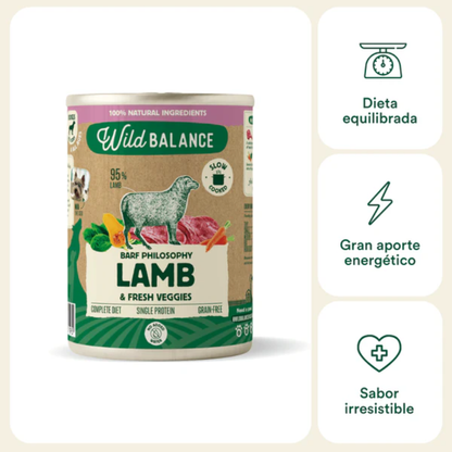 WILD BALANCE Lata de Cordero 400 g para perros