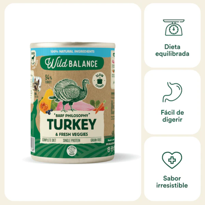 WILD BALANCE Lata de Pavo 400 g para perros